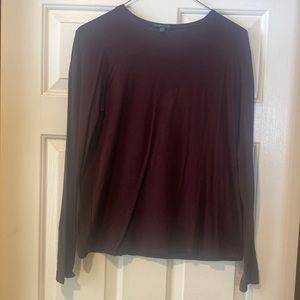Eileen Fisher Maroon, long sleeve blouse